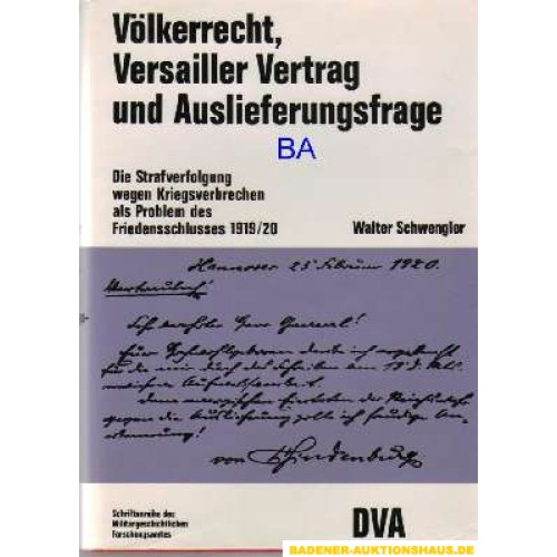 Völkerrecht, Versailler Vertrag und Auslieferungsfrage