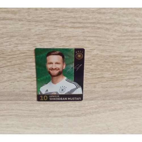 Rewe WM 2018 DFB Sammelkarten Glitzer Nr. 10 Shkodran Mustafi.