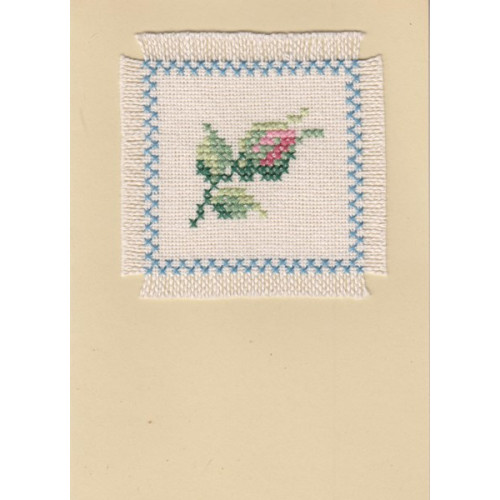 Faltkarte bestickt mit Rosenknospe A1,1
