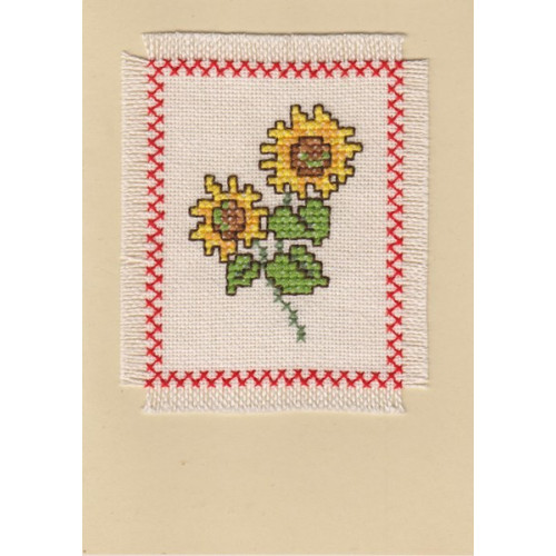 Faltkarte bestickt mit Sonnenblume A5,2