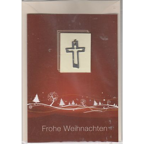 Geschenkkarte - Frohe Weihnachten - mit Anhängekreuz KLEIN