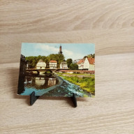 Ansichtskarte-DE-162-Radium-Solbad Kreuznach. Brückenhäuser mit Pauluskirche.