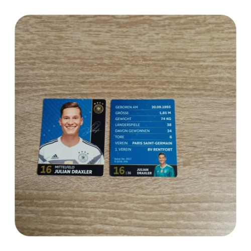 Rewe WM 2017 DFB Sammelkarte - Nr. 16-JULIAN DRAXLER