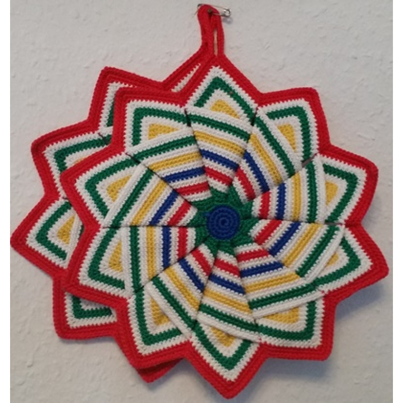 Topflappen Stern mit rotem Rand (TL 18)