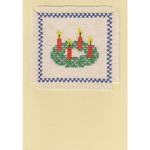 Weihnachtskarte mit Adventskranz (W1,2)